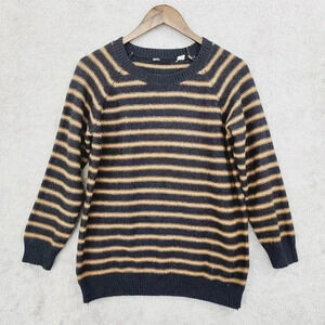 BDG Wool Blend Womens Striped Sweater Black & Beige Small 16PT
